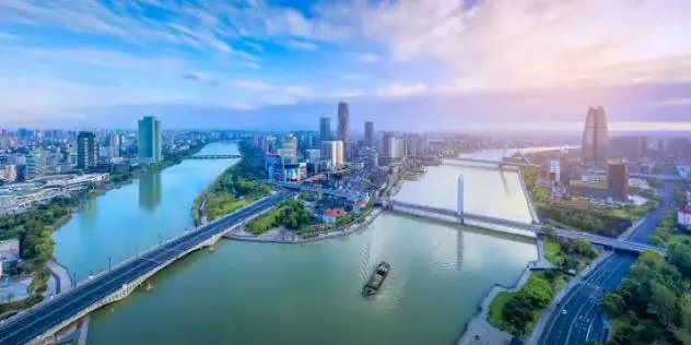 Ningbo city and river